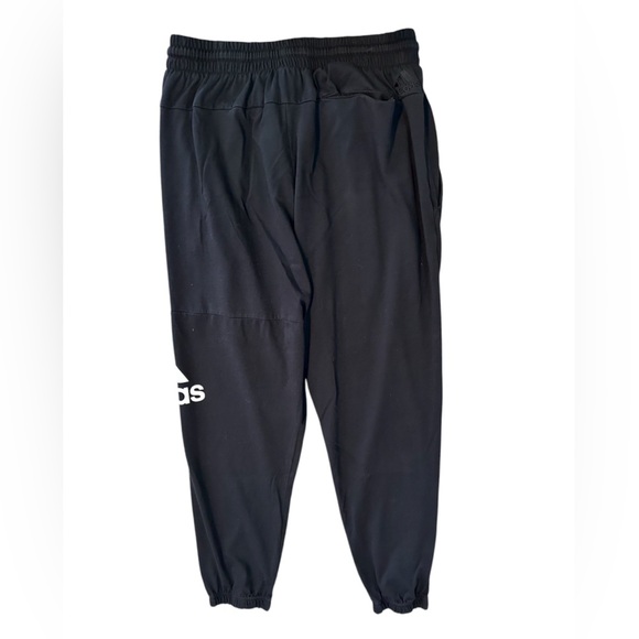 Adidas Joggers Mens XL Black Tapered Logo Lightweight Sweatpants - Picture 4 of 5